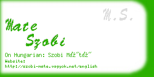 mate szobi business card